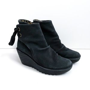 Fly London Yama Suede Back Lace Ankle Boots